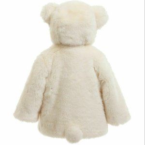 Armani Baby - Baby Girls Ivory Synthetic Fur Hooded Jacket 18M